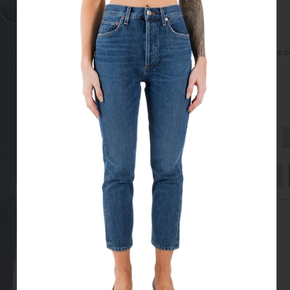 Agolde Denim - AGOLDE Riley Straight High Rise Crop Jeans 27